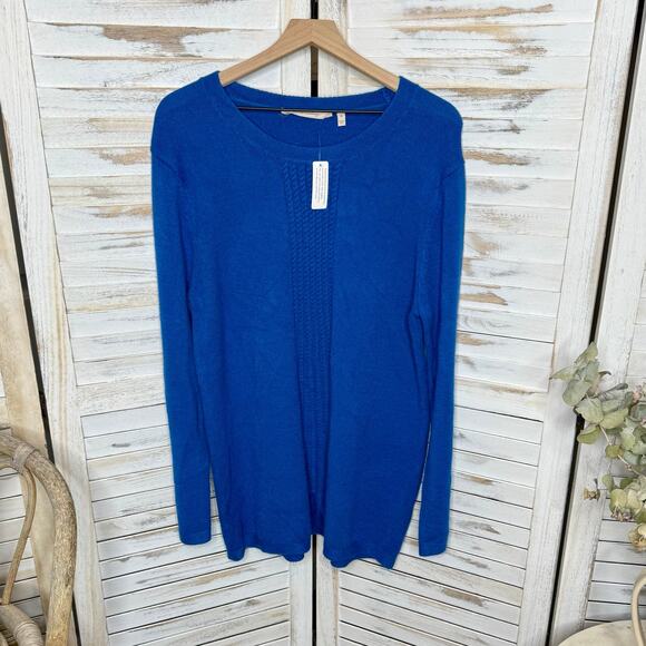NWT SOFT SURROUNDINGS Women's XL Priscilla Knit Tunic Swing Sweater Royal Blue - Picture 2 of 15